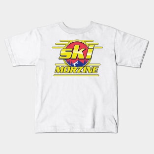 Morzine France Ski 80s logo Kids T-Shirt